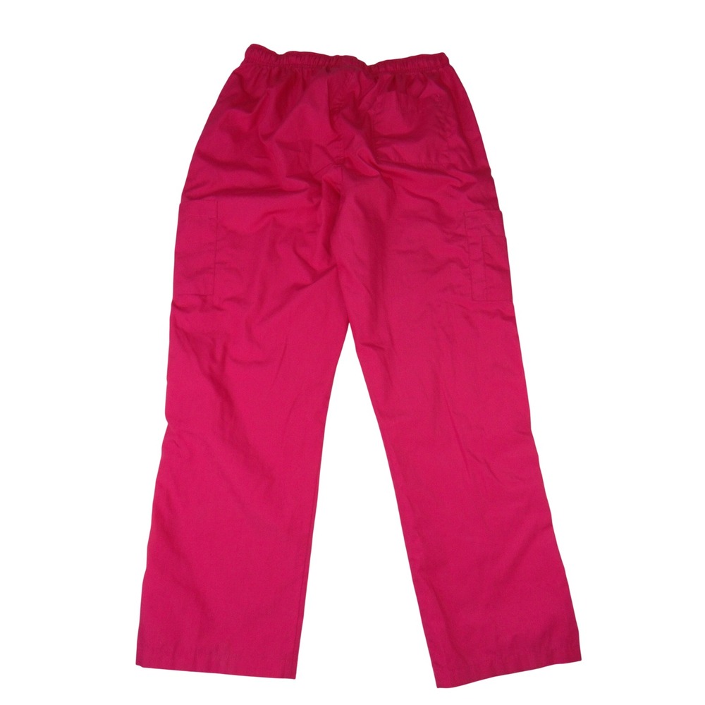 Dagacci Womens Pink Cargo Scrub Pants XL Elastic Drawstring Medical Workwear